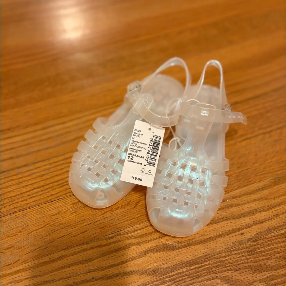 The Children's Place Clear Jelly Sandals - Iridescent White